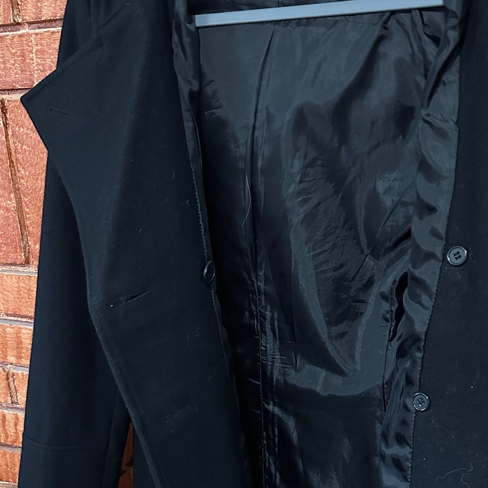 Giacca women's black wool pea coat - Picture 6 of 8